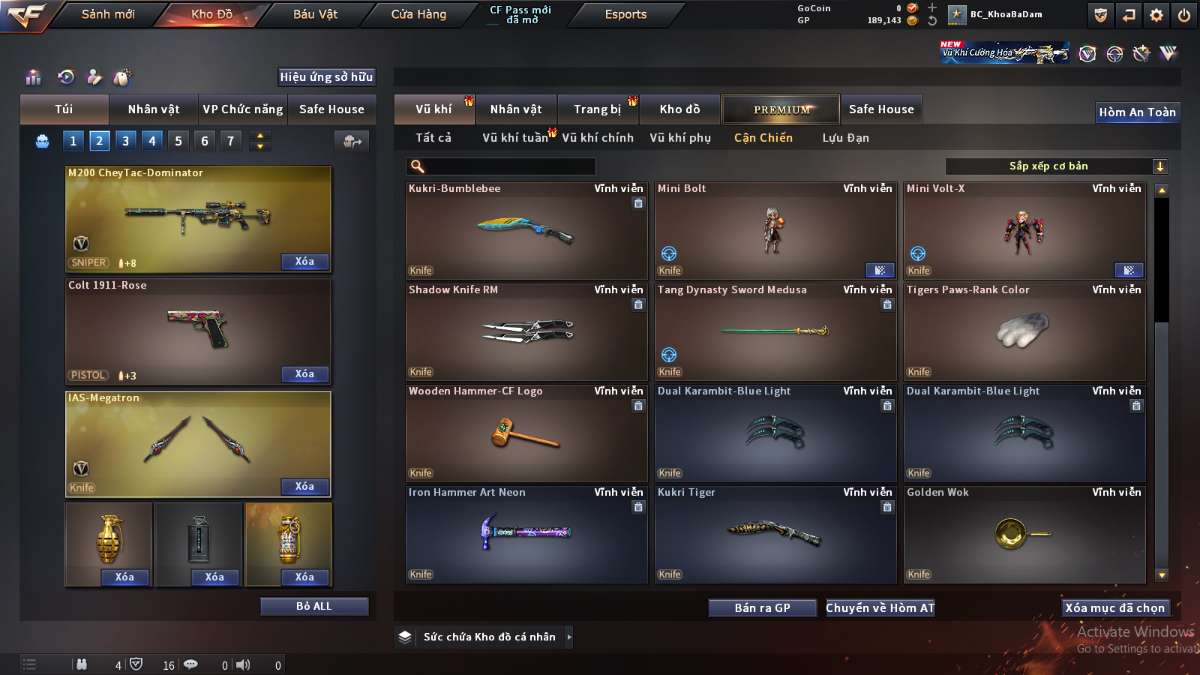 shop acc cf uy tin gia re